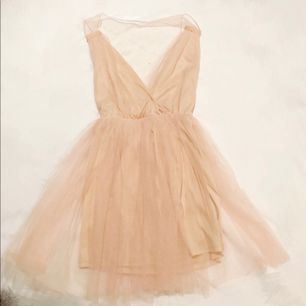 Asos nude party cocktail wedding cream chic dress